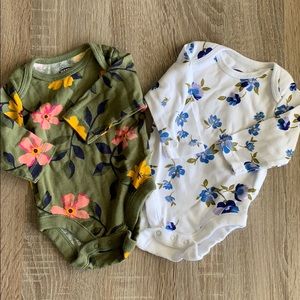 Long sleeve vintage floral onesie set